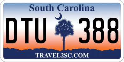 SC license plate DTU388