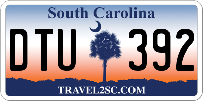 SC license plate DTU392