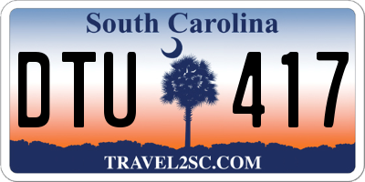 SC license plate DTU417
