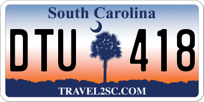 SC license plate DTU418