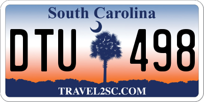 SC license plate DTU498