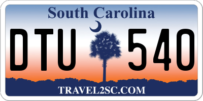SC license plate DTU540