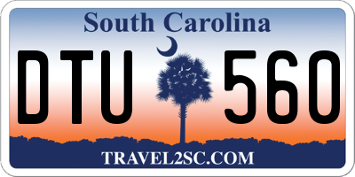 SC license plate DTU560