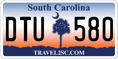 SC license plate DTU580