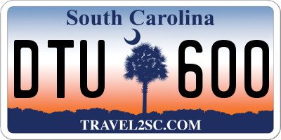 SC license plate DTU600