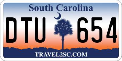 SC license plate DTU654