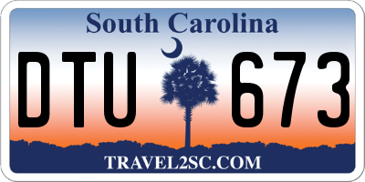 SC license plate DTU673