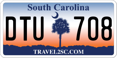 SC license plate DTU708