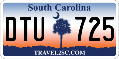SC license plate DTU725