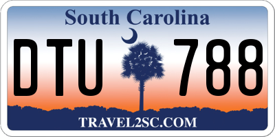 SC license plate DTU788