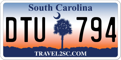 SC license plate DTU794