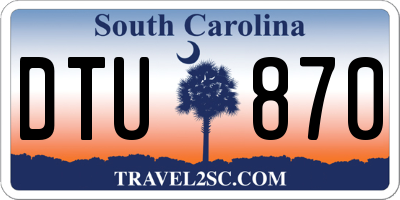 SC license plate DTU870