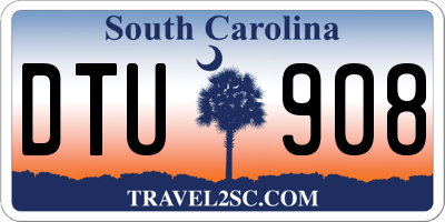 SC license plate DTU908