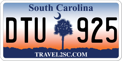 SC license plate DTU925