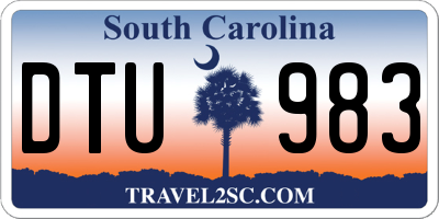 SC license plate DTU983