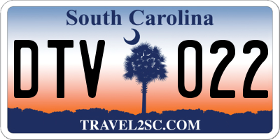 SC license plate DTV022
