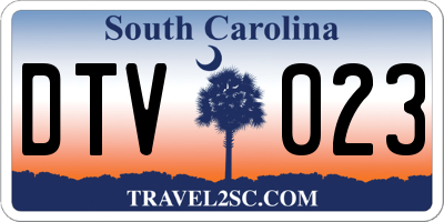 SC license plate DTV023
