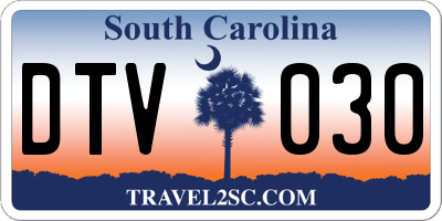 SC license plate DTV030