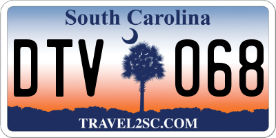 SC license plate DTV068