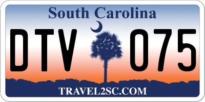 SC license plate DTV075