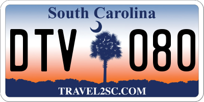 SC license plate DTV080
