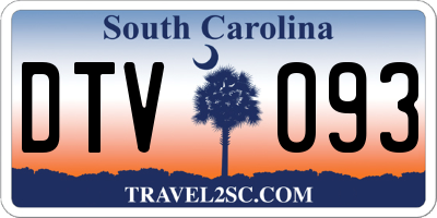 SC license plate DTV093