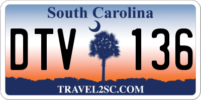 SC license plate DTV136