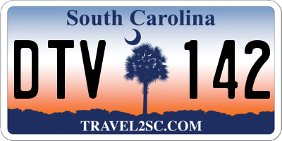 SC license plate DTV142