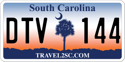 SC license plate DTV144