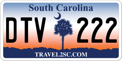 SC license plate DTV222