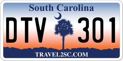 SC license plate DTV301