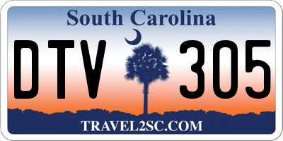 SC license plate DTV305