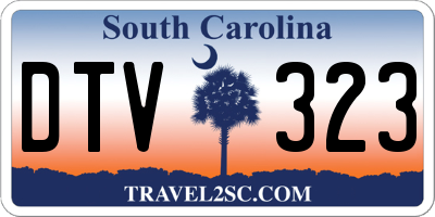 SC license plate DTV323