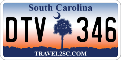 SC license plate DTV346