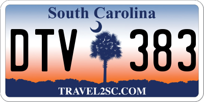 SC license plate DTV383