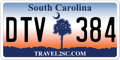 SC license plate DTV384