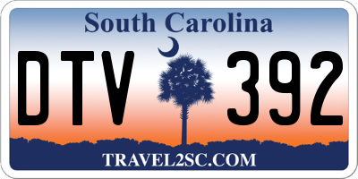 SC license plate DTV392