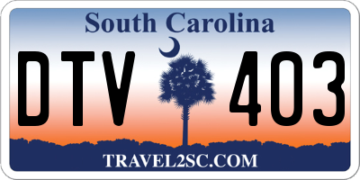 SC license plate DTV403