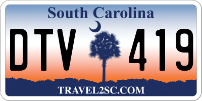 SC license plate DTV419