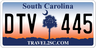 SC license plate DTV445