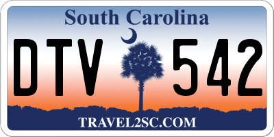 SC license plate DTV542