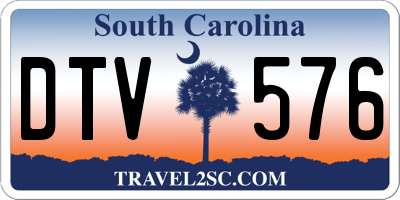 SC license plate DTV576