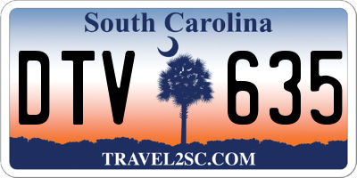 SC license plate DTV635
