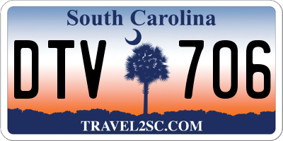 SC license plate DTV706