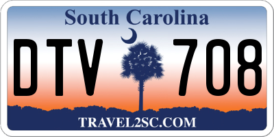SC license plate DTV708