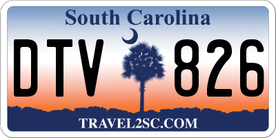 SC license plate DTV826