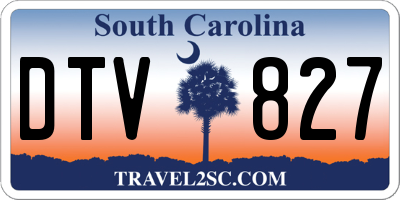 SC license plate DTV827
