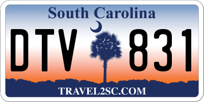 SC license plate DTV831