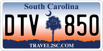 SC license plate DTV850