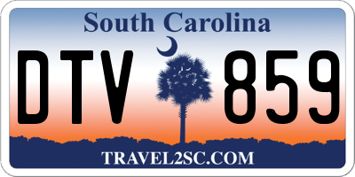 SC license plate DTV859